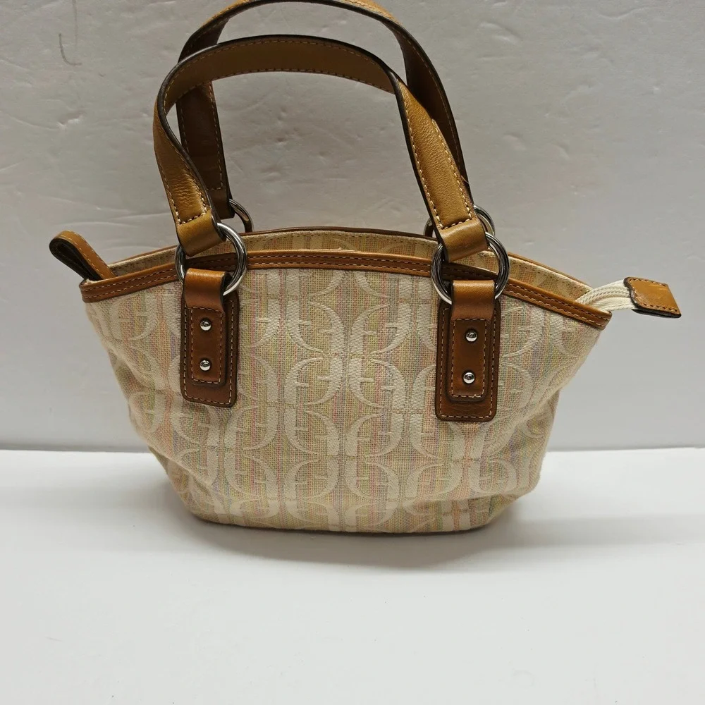 Fossil Beige/Tan Logo Jacquard Satchel